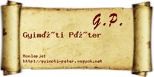 Gyimóti Péter névjegykártya